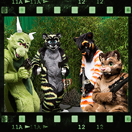 Eurofurence 2015 fursuit photoshoot. Preview picture of Funky Stripes, Eridian, Jason, …